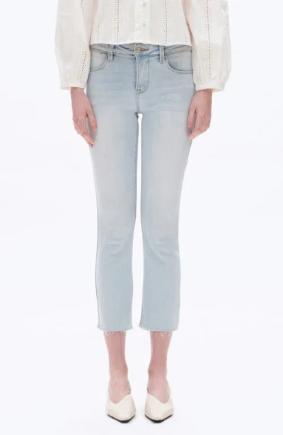 Bayeas Raw Hem High Waist Crop Straight Leg Jeans In Blue