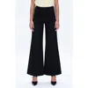 Bayeas Raw Hem High Waist Utility Wide Leg Jeans In Black