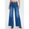 Bayeas Raw Hem High Waist Utility Wide Leg Jeans In Dark Indigodnu