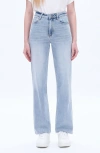 Bayeas Raw Hem High Waist Wide Leg Jeans In Blue