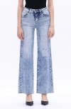 Bayeas Raw Hem High Waist Wide Leg Jeans In Blue