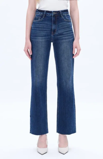 Bayeas Raw Hem High Waist Wide Leg Jeans In Sapphire