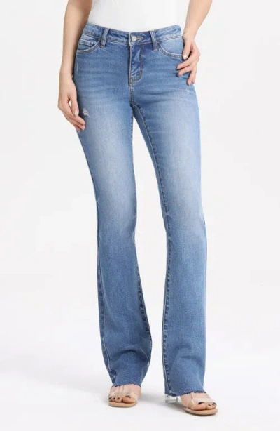 Bayeas Raw Hem Low Rise Bootcut Jeans In Blue