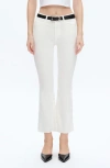 Bayeas Raw Hem Mid Rise Ankle Bootcut Jeans In White