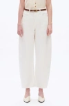 Bayeas Raw Hem Super High Waist Barrel Jeans In White