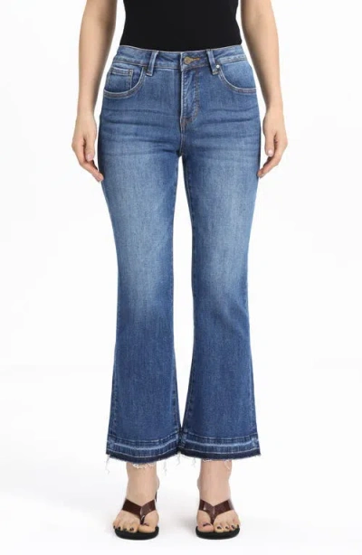 Bayeas Release Hem Mid Rise Ankle Flare Jeans In Blue