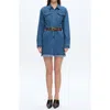 BAYEAS BAYEAS RESA LONG SLEEVE FRAY HEM DENIM MINI SHIRTDRESS