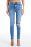 Bayeas Ripped High Waist Ankle Skinny Jeans