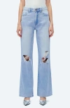 Bayeas Ripped High Waist Wide Leg Jeans
