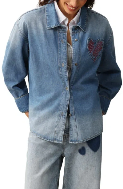 Bayeas Rosalind Embroidered Denim Jacket In Blue