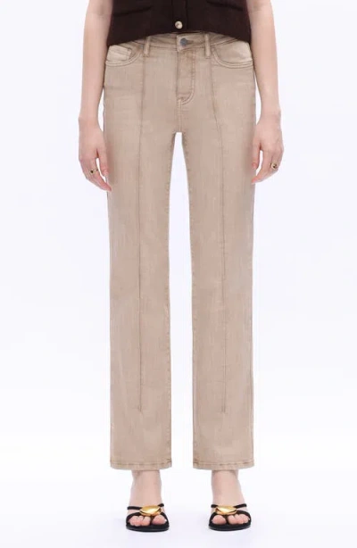 Bayeas Seamed High Waist Straight Leg Jeans In Brown