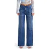 Bayeas Seamed High Waist Wide Leg Jeans In Blue