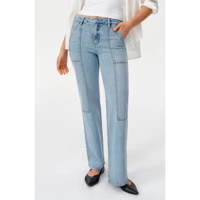 Bayeas Seamed High Waist Wide Leg Jeans In Blue