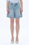 Bayeas Seamed Mid Rise Denim Bermuda Shorts In Blue