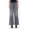 Bayeas Slant Pocket Mid Rise Wide Leg Jeans In Gray
