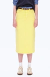Bayeas Slit Hem Denim Midi Skirt In Yellow