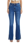 Bayeas Split Hem Mid Rise Flare Jeans