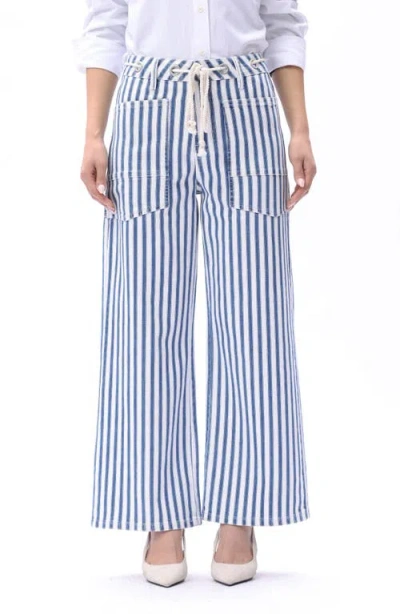 Bayeas Tamsin Drawstring High Waist Wide Leg Jeans In Multi