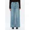 Bayeas Ultra Rhinestone High Waist Wide Leg Jeans In Black
