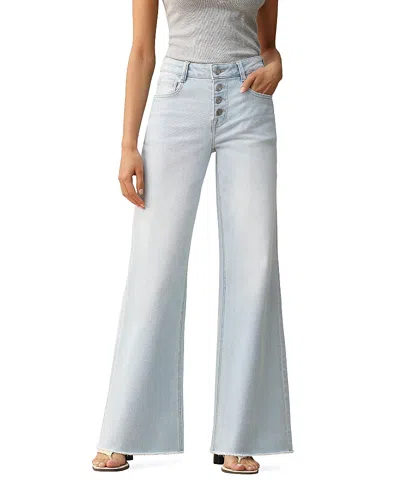 Bayeas Wide Leg Denim Jeans In Light Blue