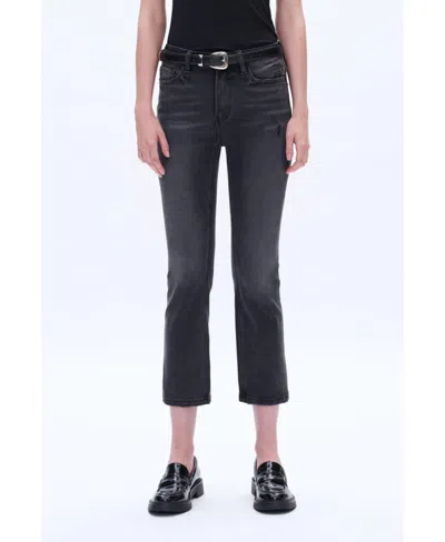 Bayeas Women's Elaine High Rise Crop Flare Jeans In Black Ice