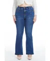 Bayeas Plus Size High Rise Bootcut Jeans In Deep Sea