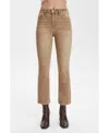 Bayeas Women's High Rise Crop Flare Jeans In Khaki