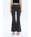 Bayeas High Waist Distressed Bootcut Jeans In Gray