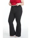 Bayeas Plus Size High Rise Flare Jeans In Solid Black