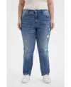BAYEAS PLUS SIZE HIGH RISE GRINDED MOM JEANS