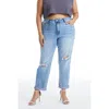 Bayeas Plus Size High Rise Relaxed Boyfriend Jeans In Southern