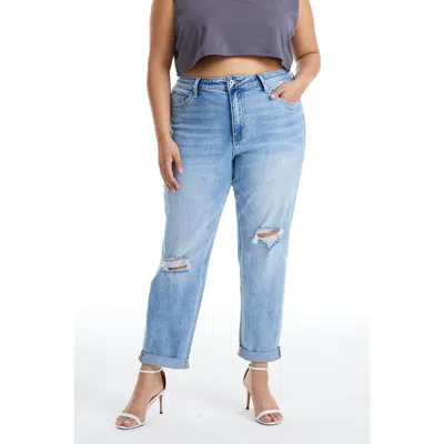 Bayeas Plus Size High Rise Relaxed Boyfriend Jeans In Southern
