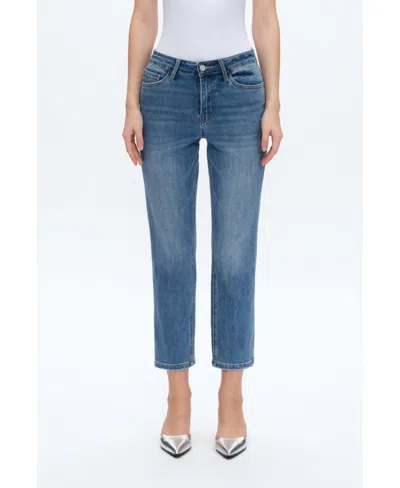 Bayeas Women's High Rise Straight Leg Jeans In Medium Blue