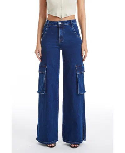 Bayeas Women's High Rise Wide Leg Flare Jeans In Dark Sky