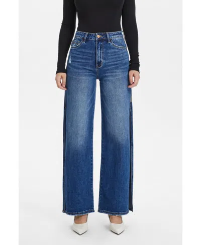 Bayeas Women's High Rise Wide Leg Jeans With Slit In Lovely