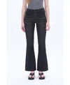 Bayeas High Waist Distressed Bootcut Jeans In Black