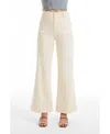 Bayeas Women's Luna High Rise Wide Leg Jeans With Patch Pocket In Vanilla Cream