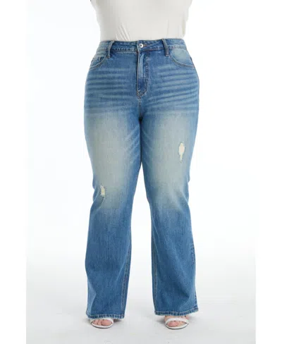Bayeas Plus Size Super High Rise Bootcut Jeans In Retro