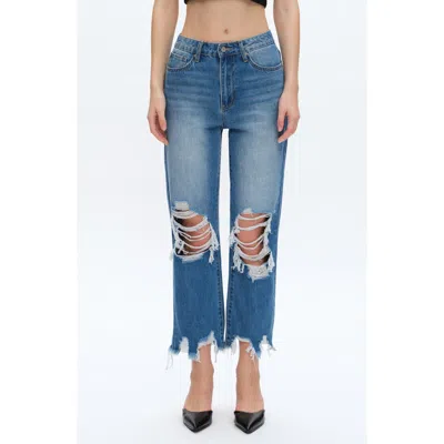 Bayeas Yoyo High Waist Distressed Straight Jeans