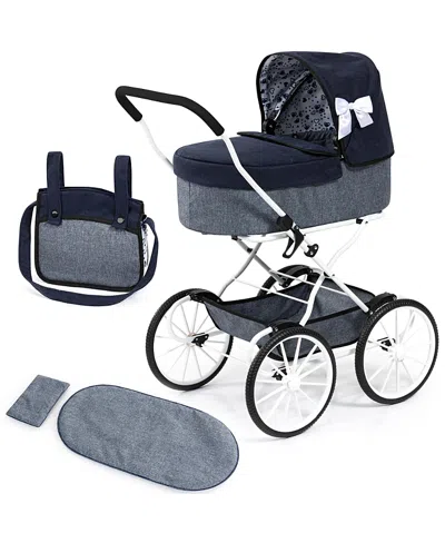 Bayer Design Classic Doll Pram Bassinet Push Stroller, Ages 3+ In Blue