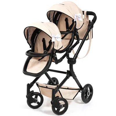 Bayer Design Doll Pram Twin Neo, Seats 2 Dolls Up To 18 Inches, Ages 3+ In Neutral