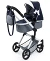 Bayer Design Dolls Blue, Grey, White Pram Neo Vario In Multi