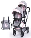 Bayer Design Dolls Butterfly , Xeo Twin Pram Set In Multi