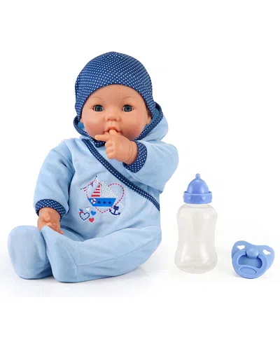 Bayer Design Hello Baby Boy Doll, Ages 18mo+ In Blue