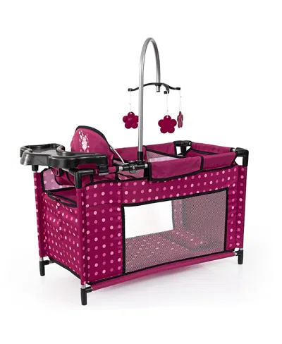 Bayer Design Multibed Playpen For Dolls With Highchair & Mobile, Ages 3+ In Pink