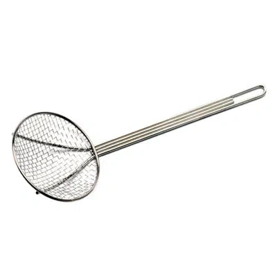 Bayou Classic Nexgrill Skimmer Spoon 18-inch Chrome-plated Steel Fryer Scoop For Seafood & Crawfish Boils, Wire St In Nickel