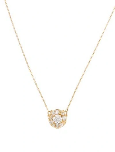 Pre-owned Bayou With Love 14k Diamond Round Moonscape Pendant Necklace, 18" In Multi