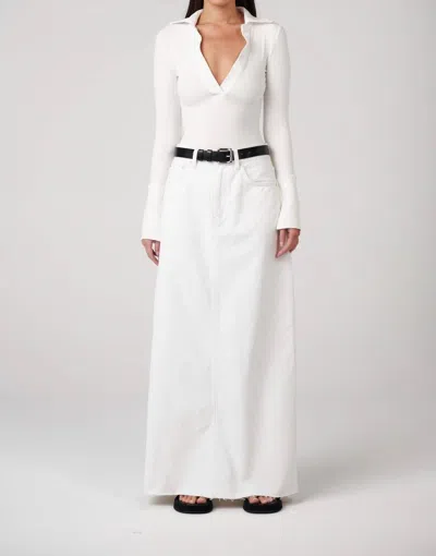 Bayse Celine V Neck Bodysuit In White