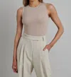 BAYSE LAYLA SLEEVELESS BODYSUIT IN BISCOTTI