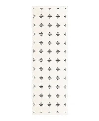 Bayshore Home Textured Tones Diamonds 2'7"x8' Runner Area Rug In Black